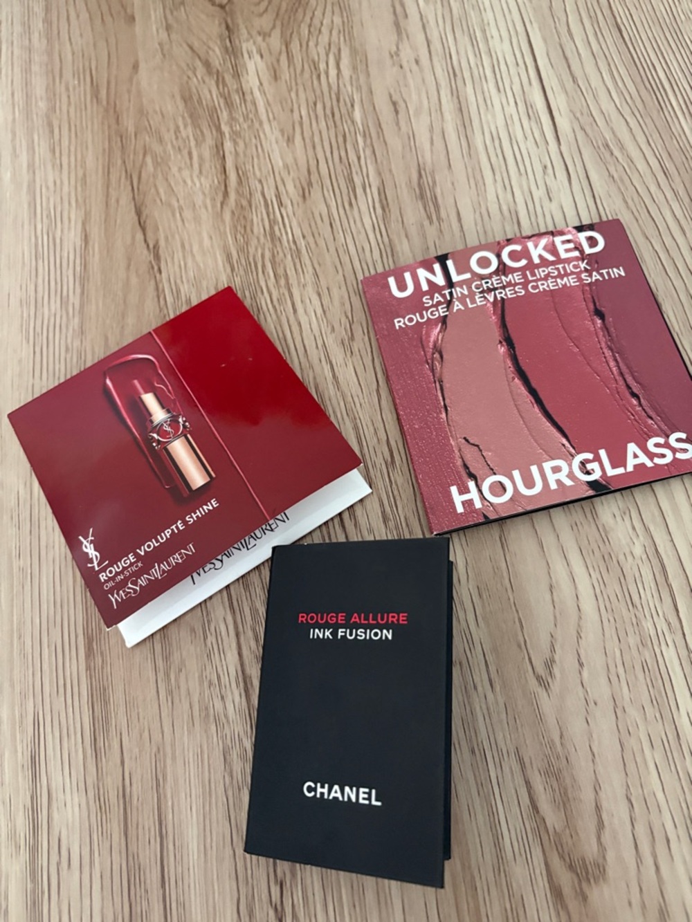 CHANEL, YSL and Unlocked Rouge Allure Ink Fusion Sample Booklet - Black & Red